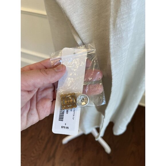 Soft Surroundings Women's Sz S Danielle Tunic Button Down Blouse Moonbeam NEW - Picture 6 of 9